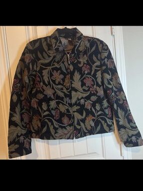 Portrait tapestry Embroidered Jacket y2k grandmacore brocade textured